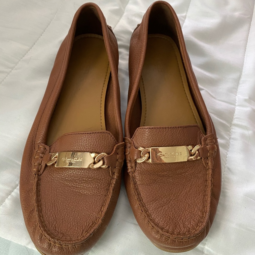 Coach camel loafers